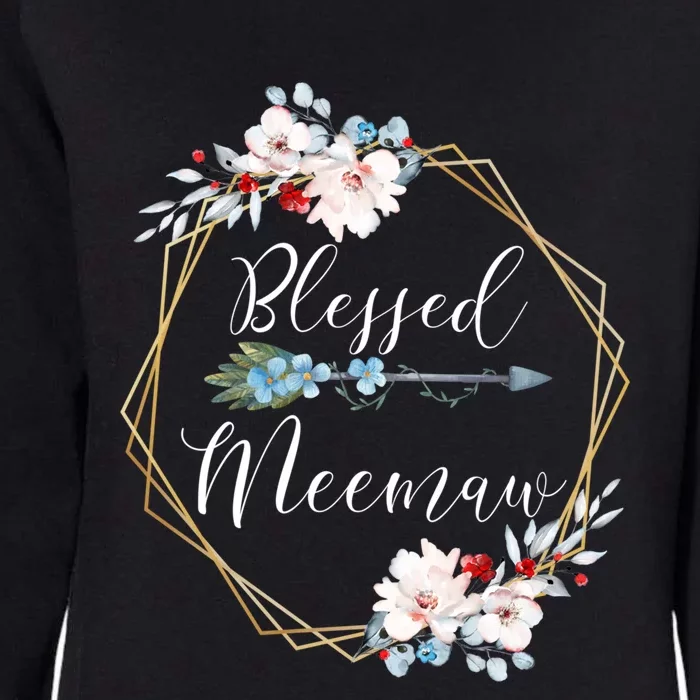 Blessed Meemaw Grandma Gift Womens California Wash Sweatshirt