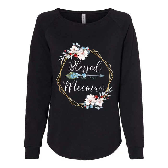 Blessed Meemaw Grandma Gift Womens California Wash Sweatshirt