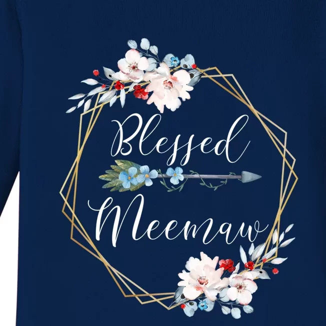 Blessed Meemaw Grandma Gift Baby Long Sleeve Bodysuit