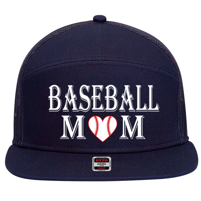 Baseball Mom Graphic Funny Gift Funny Gift For Sport Moms 7 Panel Mesh Trucker Snapback Hat