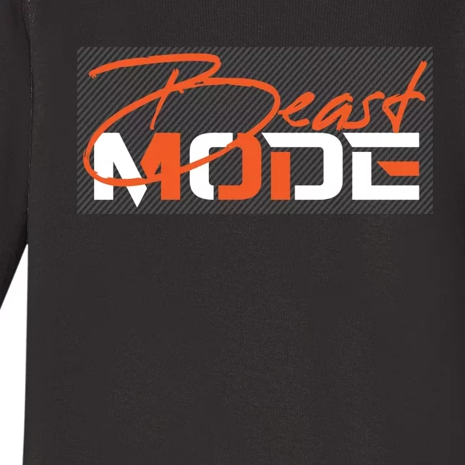 Beast Mode Gym Motivation Graphic Baby Long Sleeve Bodysuit