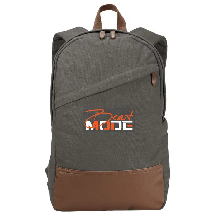 Beast Mode Gym Motivation Graphic Cotton Canvas Backpack