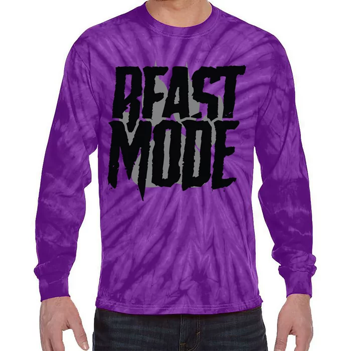 Beast Mode Gym Motivation Tie-Dye Long Sleeve Shirt