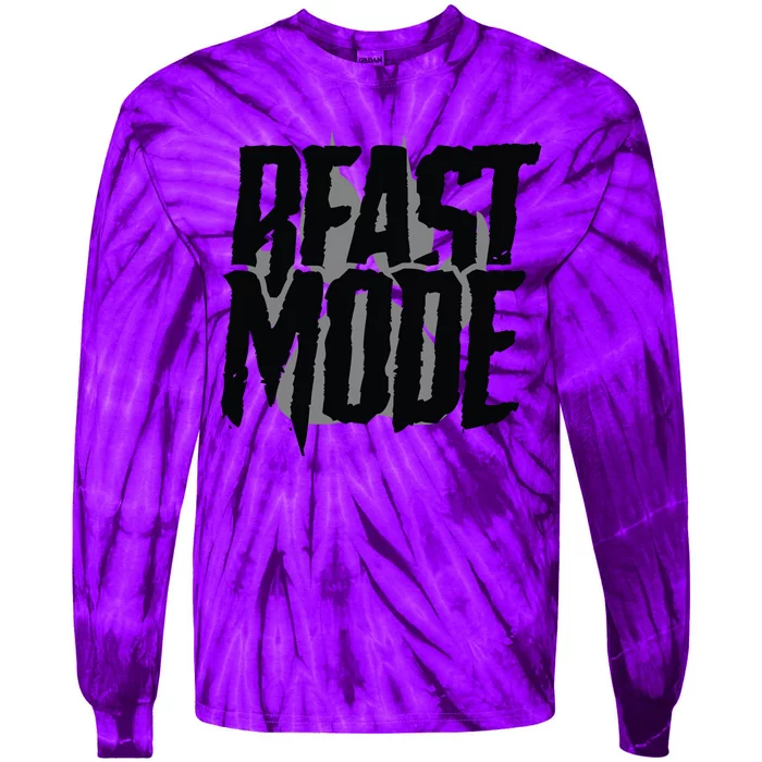 Beast Mode Gym Motivation Tie-Dye Long Sleeve Shirt