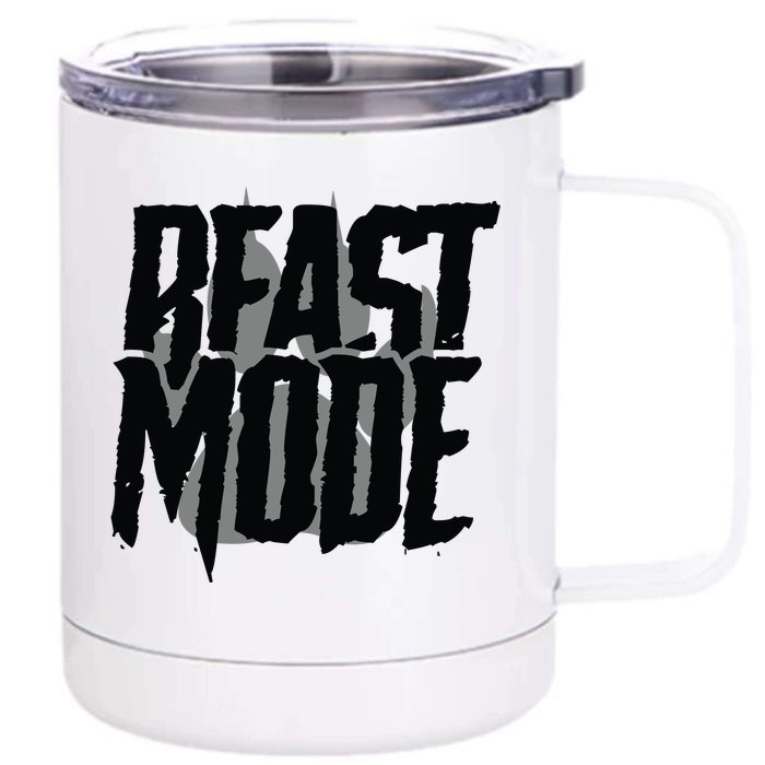 Beast Mode Gym Motivation Front & Back 12oz Stainless Steel Tumbler Cup