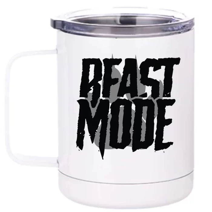 Beast Mode Gym Motivation Front & Back 12oz Stainless Steel Tumbler Cup