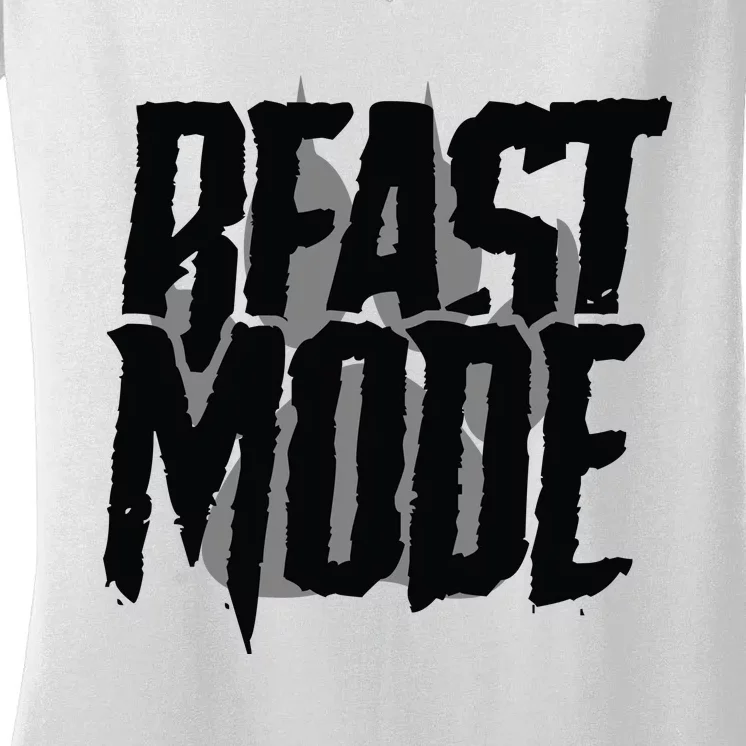 Beast Mode Gym Motivation Women's V-Neck T-Shirt