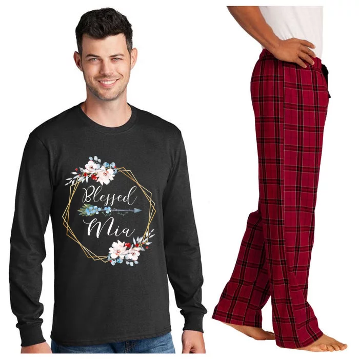 Blessed Mia Grandma Gift Long Sleeve Pajama Set