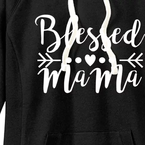 Blessed Mama Gift Mama Bear Llama Shark Gift Plus Size Mom Gift Women's Fleece Hoodie