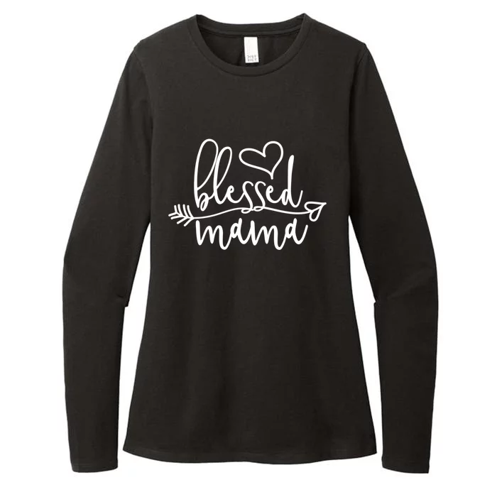 Blessed Mama Gift Idea For Mom Dad Boss Gift Womens CVC Long Sleeve Shirt