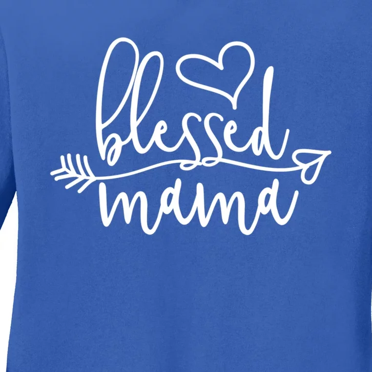 Blessed Mama Gift Idea For Mom Dad Boss Gift Ladies Long Sleeve Shirt