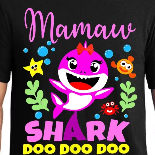 Birthday Mamaw Gifts Shark Mamaw Shark Family Mother's Day Pajama Set