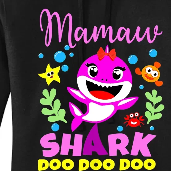 Birthday Mamaw Gifts Shark Mamaw Shark Family Mother's Day Women's Pullover Hoodie