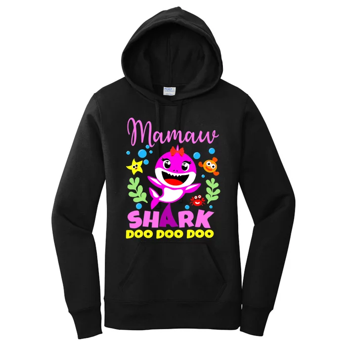 Birthday Mamaw Gifts Shark Mamaw Shark Family Mother's Day Women's Pullover Hoodie