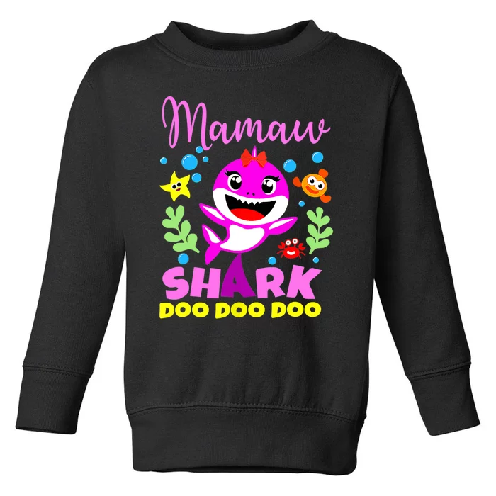 Birthday Mamaw Gifts Shark Mamaw Shark Family Mother's Day Toddler Sweatshirt