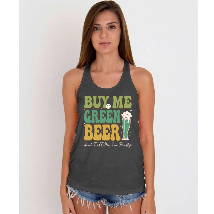 Buy Me Green Beer Women's Knotted Racerback Tank