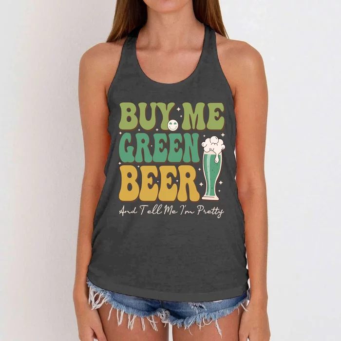 Buy Me Green Beer Women's Knotted Racerback Tank