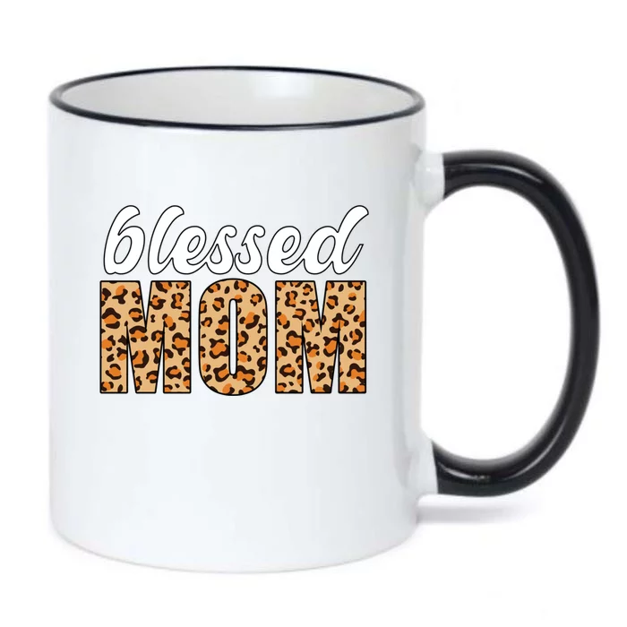 Blessed Mom Gift Leopard Print Funny Gift Black Color Changing Mug