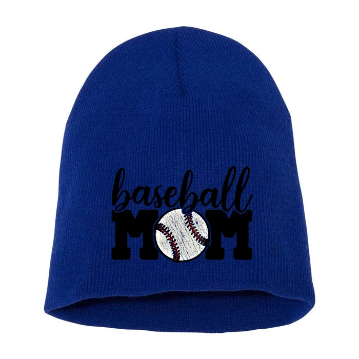 Baseball Mom Gift Gift Cheer Life Super Mother Of Gift Short Acrylic Beanie