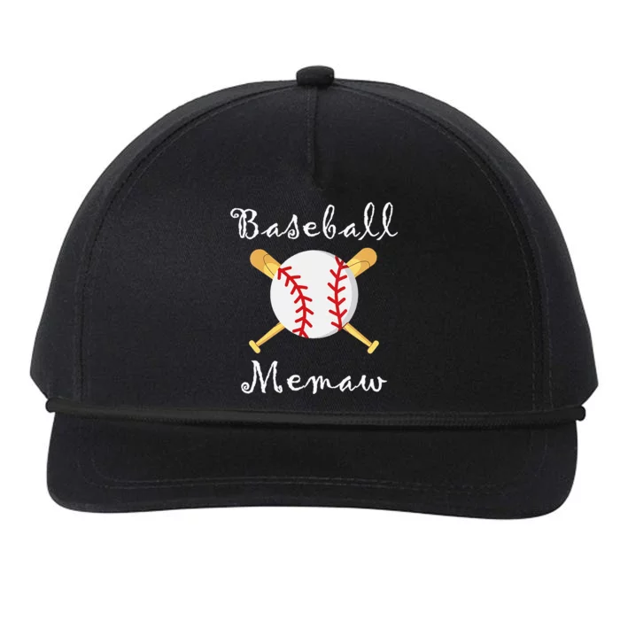 Baseball Memaw Grandsons Game day Gifts to Cheer Grandma Snapback Five-Panel Rope Hat