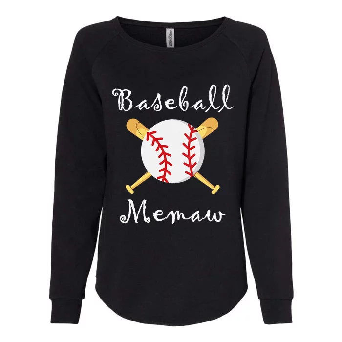 Baseball Memaw Grandsons Game day Gifts to Cheer Grandma Womens California Wash Sweatshirt