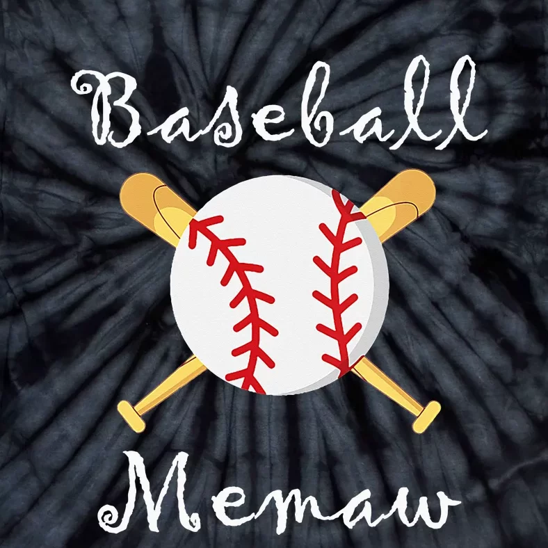 Baseball Memaw Grandsons Game day Gifts to Cheer Grandma Tie-Dye T-Shirt