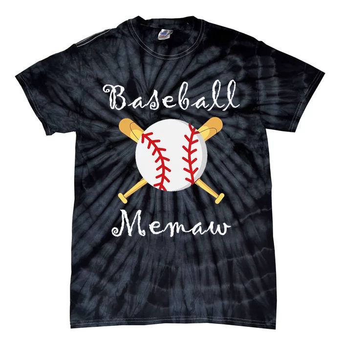 Baseball Memaw Grandsons Game day Gifts to Cheer Grandma Tie-Dye T-Shirt