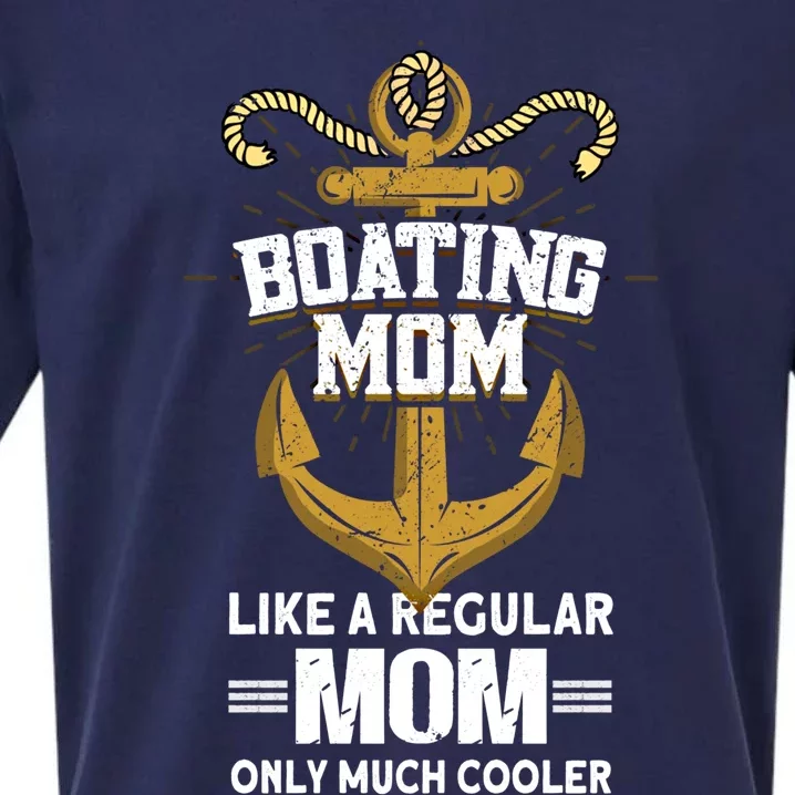 Boating Mom Gift Motorboating Sailing Captain Boat Gift Sueded Cloud Jersey T-Shirt