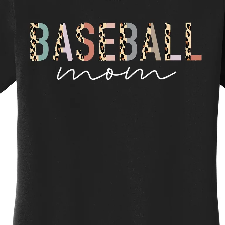 Baseball Mom Gifts Leopard Baseball Mother's Day Women's T-Shirt