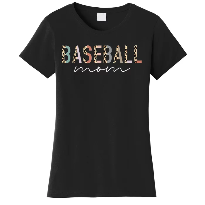 Baseball Mom Gifts Leopard Baseball Mother's Day Women's T-Shirt