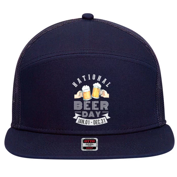 Beer Meaningful Gift National Beer Day Beer Day Beer Lover Gift 7 Panel Mesh Trucker Snapback Hat