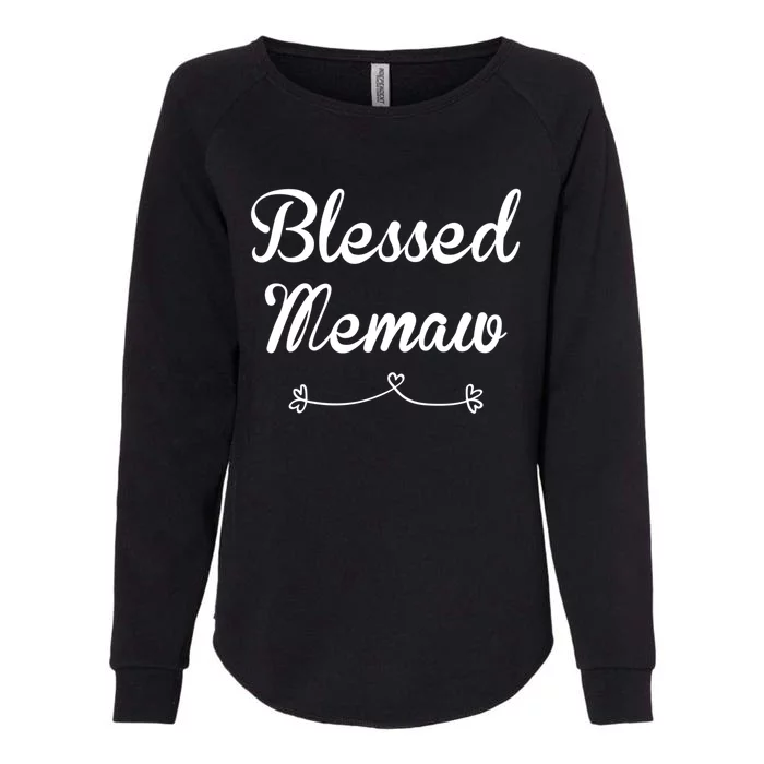 Blessed Memaw Gift Womens California Wash Sweatshirt