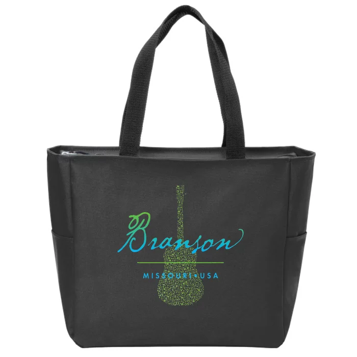 Branson Missouri Guitar Design Zip Tote Bag