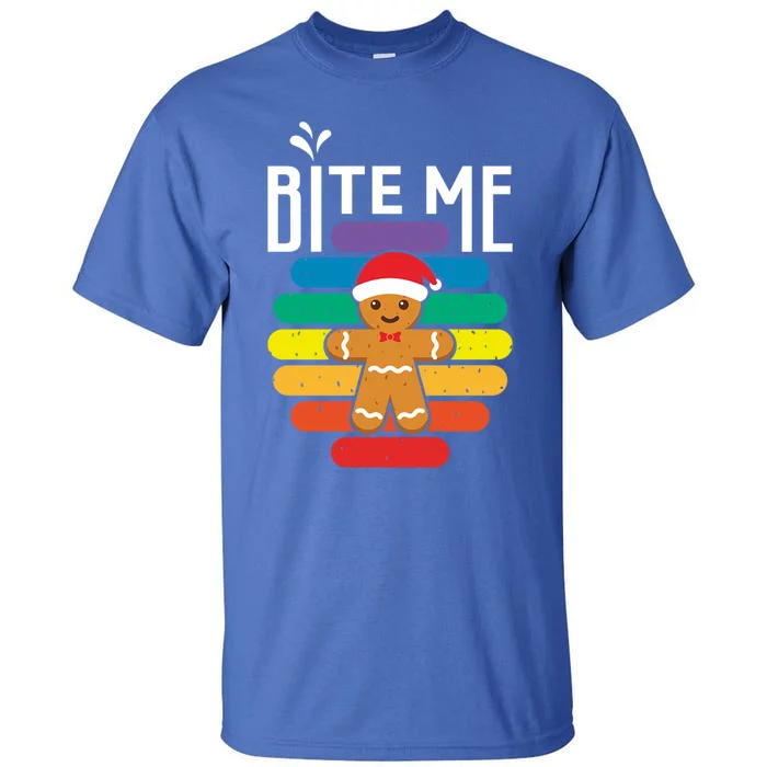 Bite Me Gingerbread Lgbt Xmas Cookie Gay Christmas Gift Tall T-Shirt