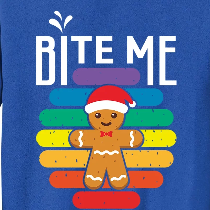 Bite Me Gingerbread Lgbt Xmas Cookie Gay Christmas Gift Tall Sweatshirt