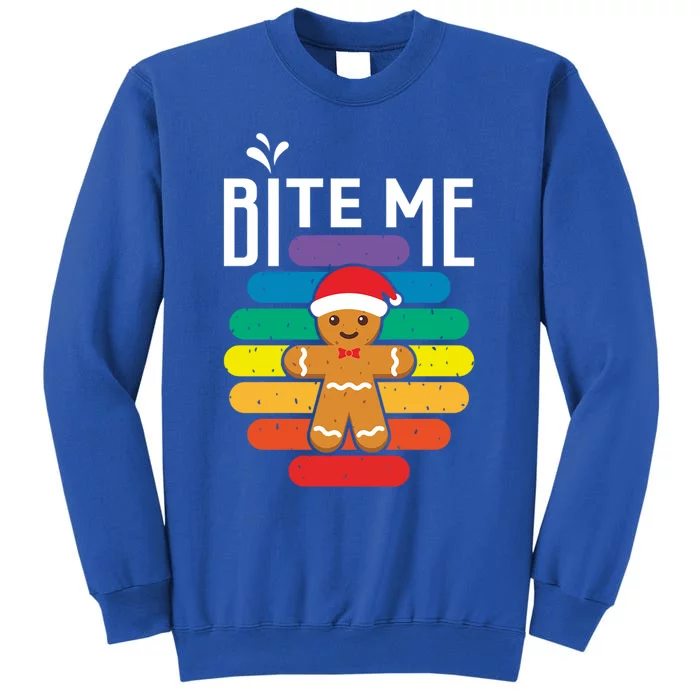 Bite Me Gingerbread Lgbt Xmas Cookie Gay Christmas Gift Tall Sweatshirt