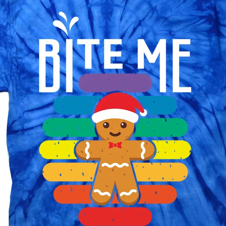 Bite Me Gingerbread Lgbt Xmas Cookie Gay Christmas Gift Tie-Dye T-Shirt