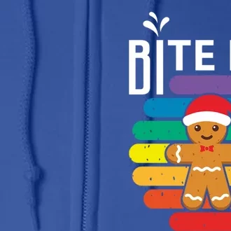 Bite Me Gingerbread Lgbt Xmas Cookie Gay Christmas Gift Full Zip Hoodie