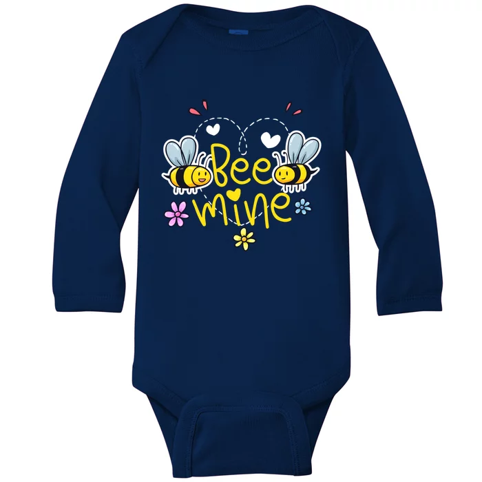 Bee Mine Gift Bumble Bees Valentines Day Gift Cute Gift Baby Long Sleeve Bodysuit