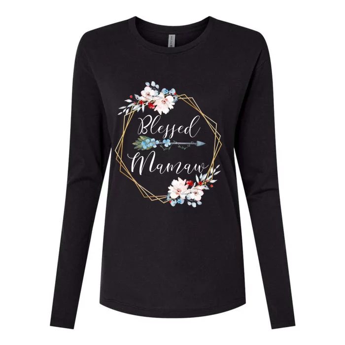 Blessed Mamaw Grandma Gift Funny Gift Womens Cotton Relaxed Long Sleeve T-Shirt