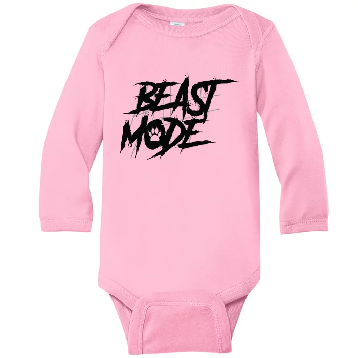 Beast Mode Gym Motivation Graphic Baby Long Sleeve Bodysuit