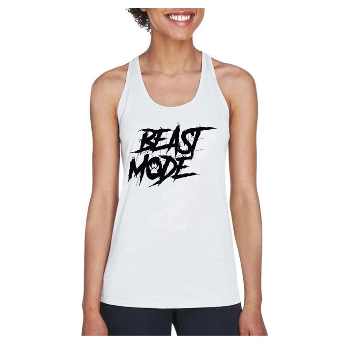 Beast Mode Gym Motivation Graphic Women's Racerback Tank