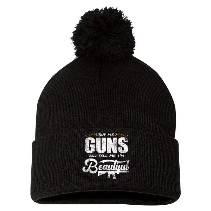 Buy Me Gun And Tell Me IM Beautiful Pom Pom 12in Knit Beanie