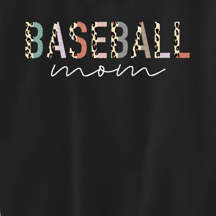 Baseball Mom Gifts Leopard Print Baseball Mama Mother's Day Kids Sweatshirt