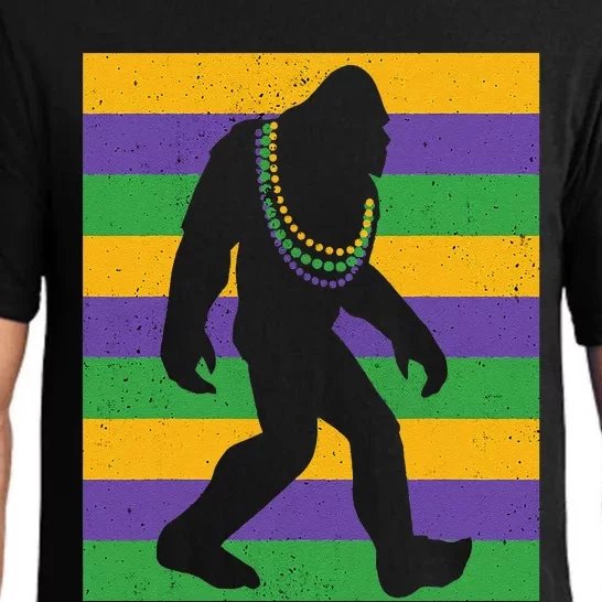 Bigfoot Mardi Gras Sasquatch Funny Gift Pajama Set