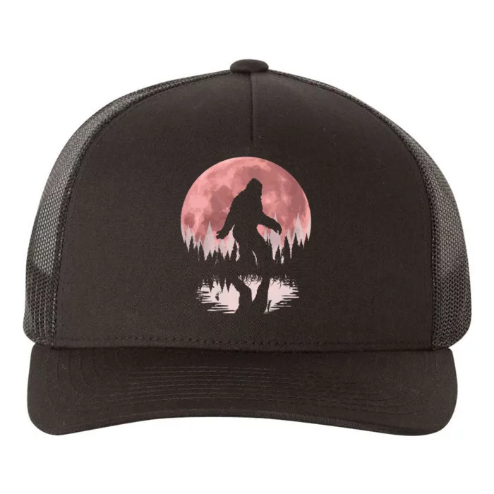 Bigfoot Moon Graphic Night Forest! Cool Sasquatch Yupoong Adult 5-Panel Trucker Hat