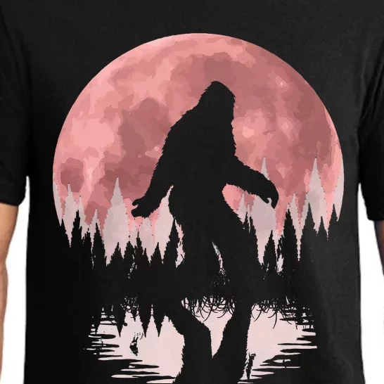 Bigfoot Moon Graphic Night Forest! Cool Sasquatch Pajama Set