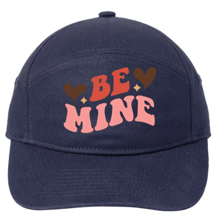 Be Mine Groovy Retro Valentine's Day Gift 7-Panel Snapback Hat