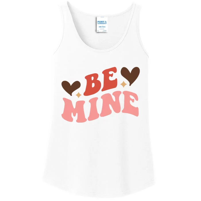 Be Mine Groovy Retro Valentine's Day Gift Ladies Essential Tank