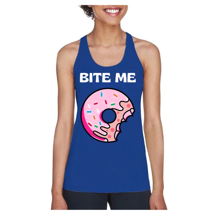 Bite Me Gift Donut Crew Gift Women's Racerback Tank